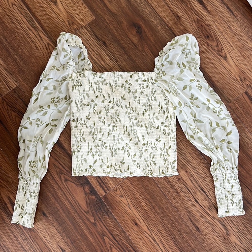 Reformation Pinto Top long Sleeve Cypress Print